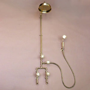 Brass shower front view