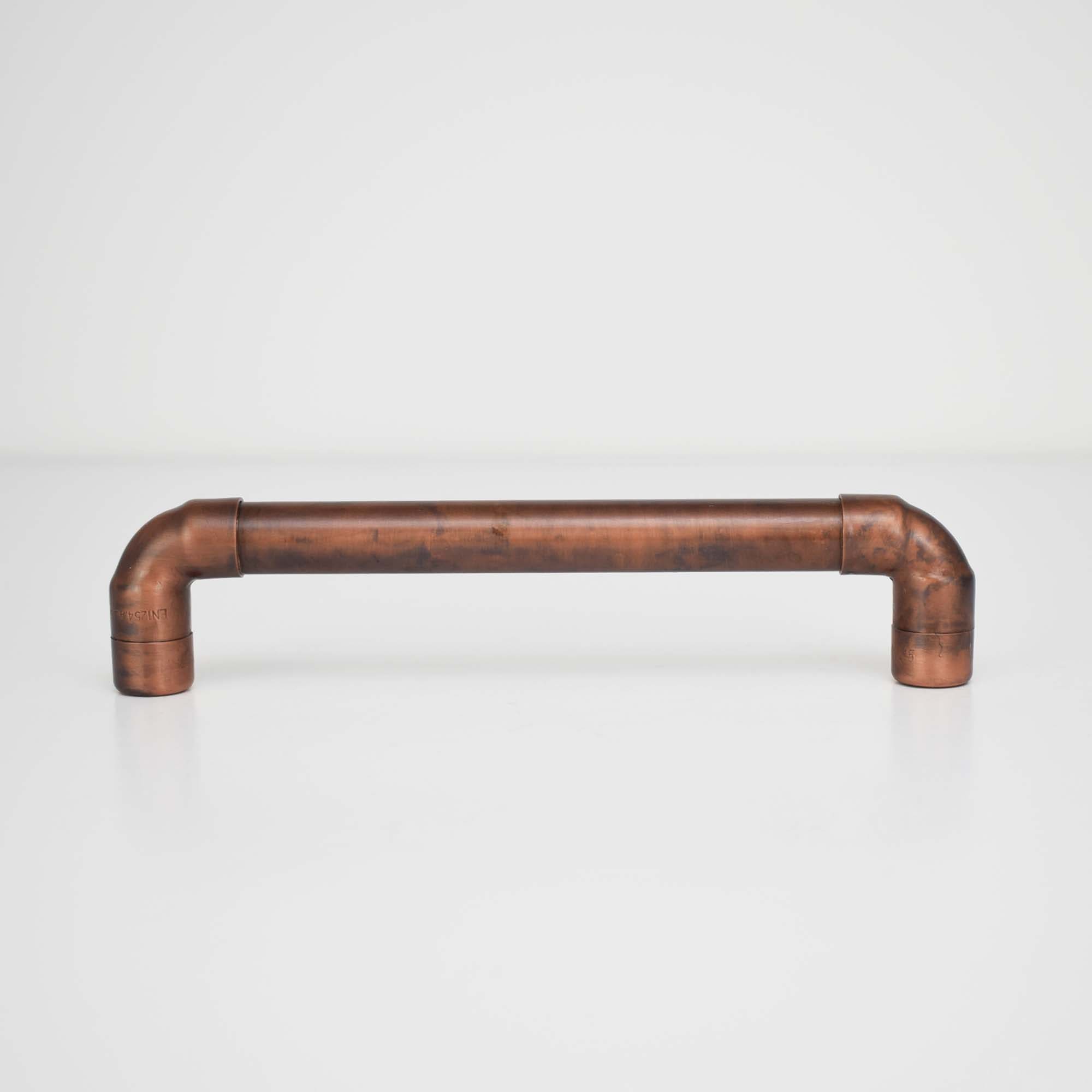 Aged Copper U-Pull Handle - White Background