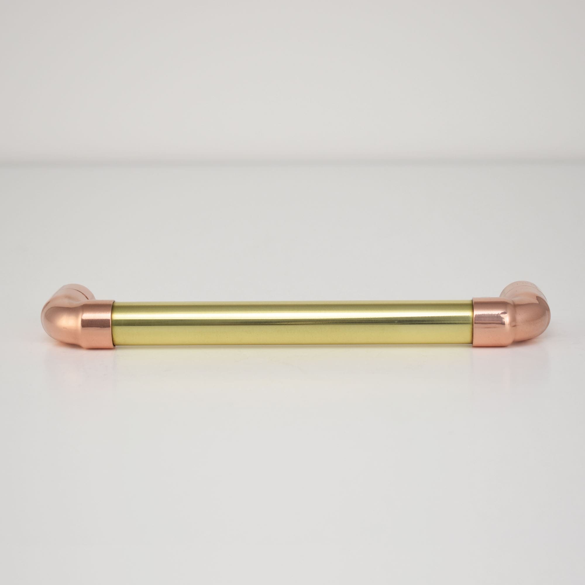 Brass U-Pull Handle with Copper Detail - Front Shot