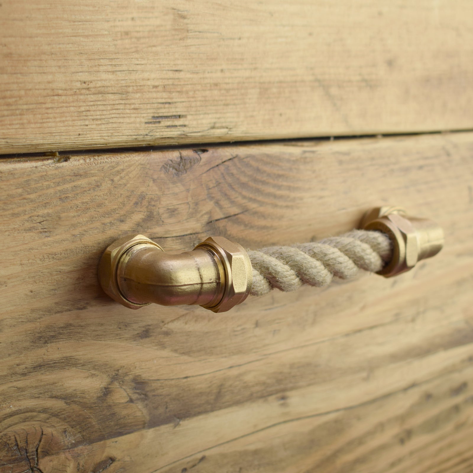 Brass and Rope Pull - Natural - Proper Copper Design