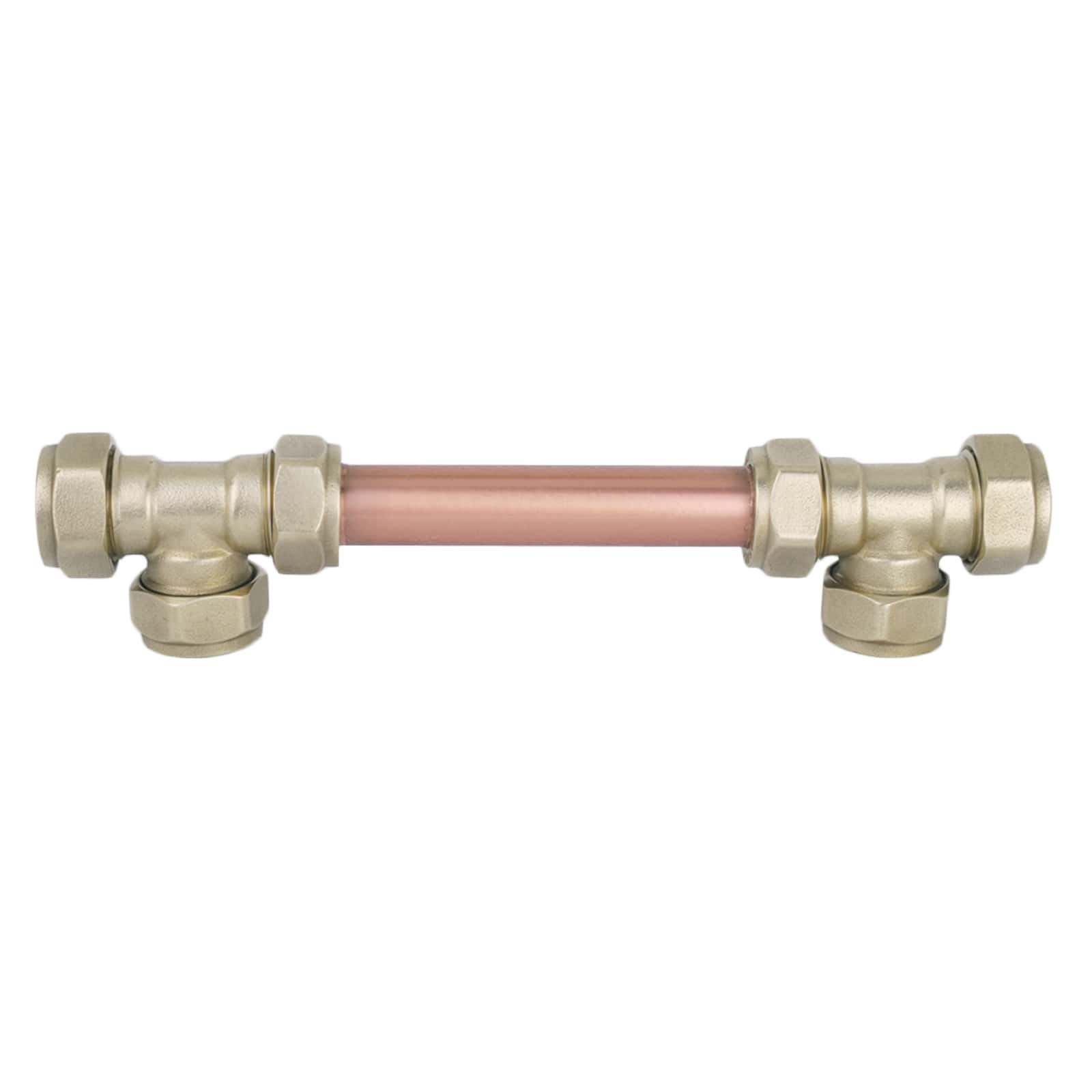 Brass and Copper Handle T-Shaped (Closed Ends) - Proper Copper Design
