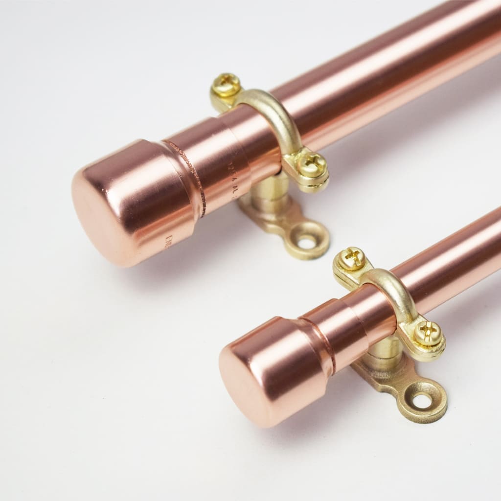 Curtain Rail in Copper with Raised Ends - Proper Copper Design