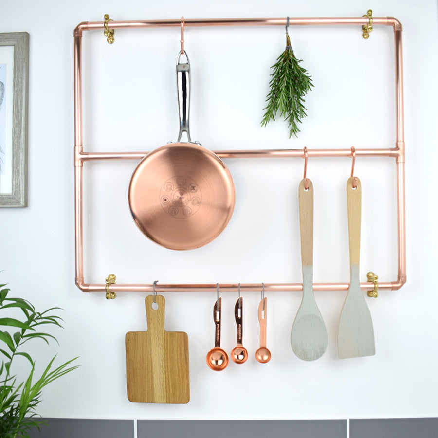Copper Pot and Pan Rack - Wall Mounted - Proper Copper Design