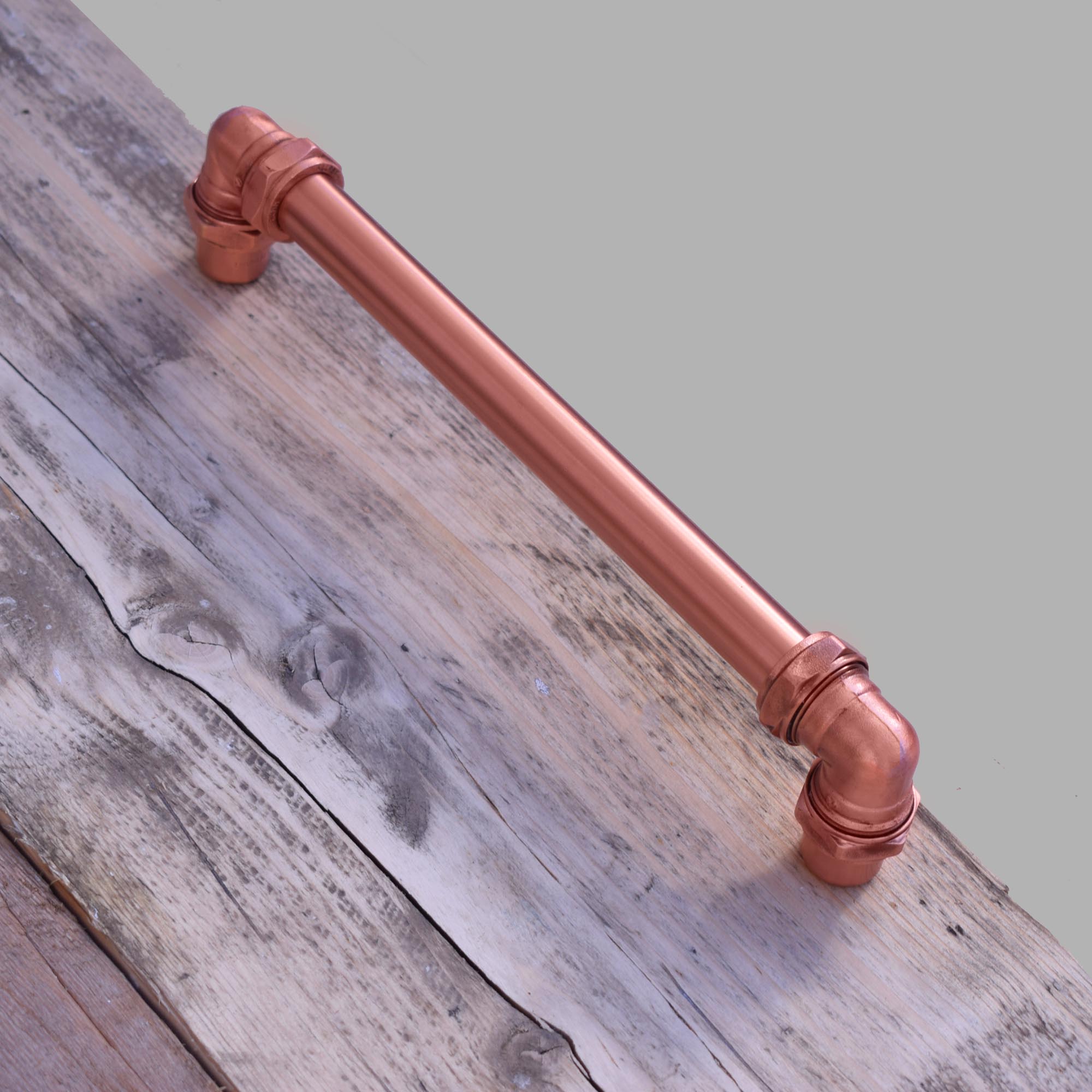 Industrial Copper Handle with Bolt Ends - Angled Shot