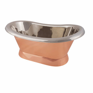 Genuine Copper Bulle Basin With Roll Top with a Nickel Interior