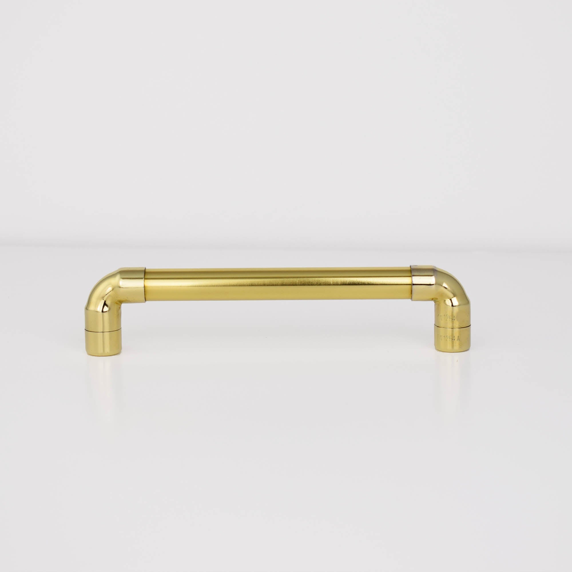 Brass U-Shaped Pull Handle - Satin High Polish - Proper Copper Design