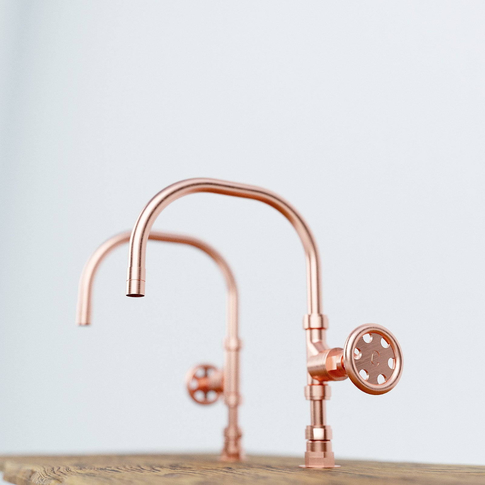 Coral twin copper taps