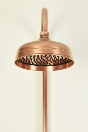 copper shower head domed bell traditional shape