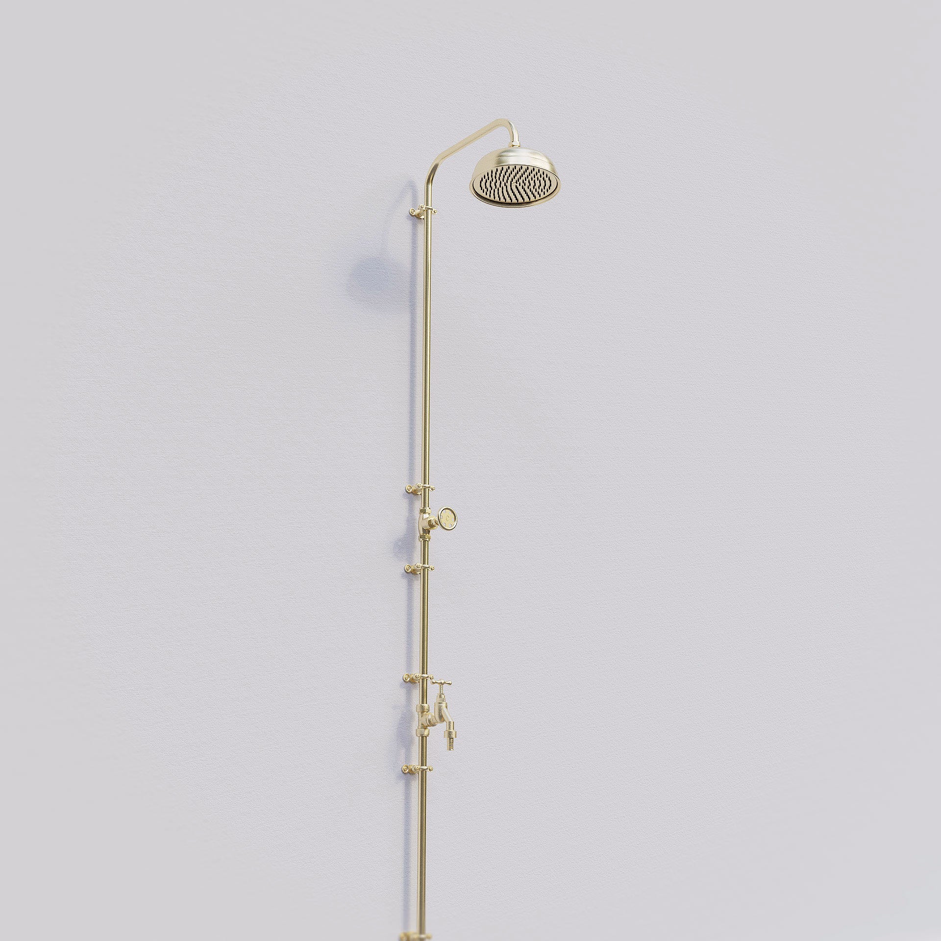 Brass single inlet outdoor shower