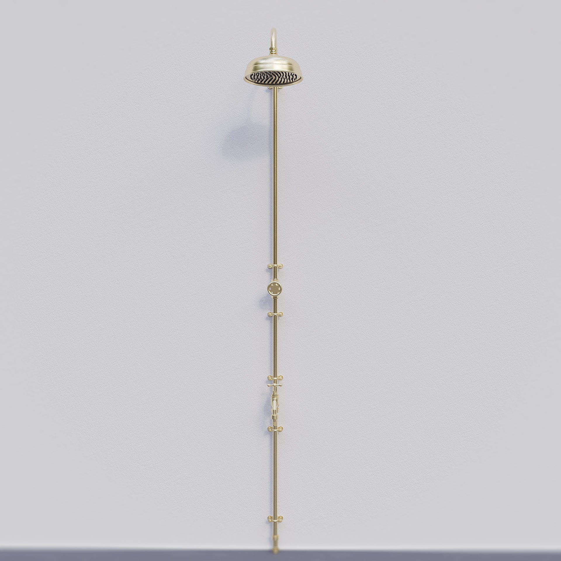 Front view of brass single inlet shower 