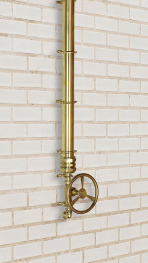 Cold plunge shower photo in a brass finish