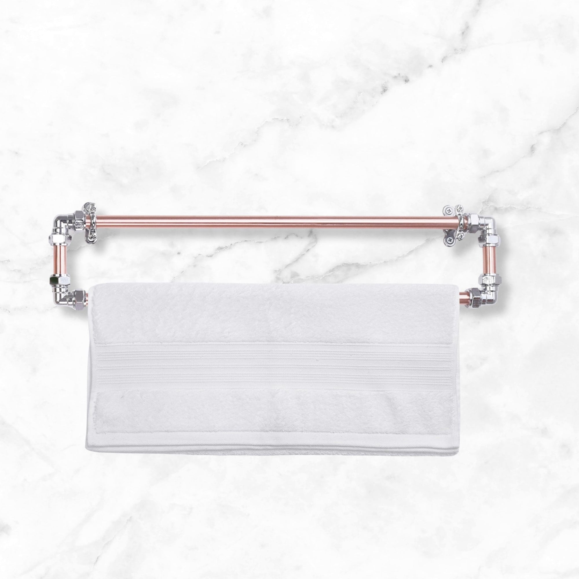 Industrial Copper and Chrome Bathroom Set