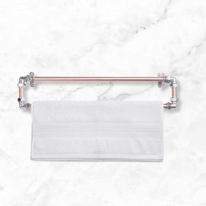 Industrial Copper and Chrome Bathroom Set