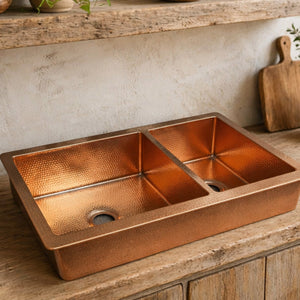 Roseglade| Hammered Copper Farmhouse Sink