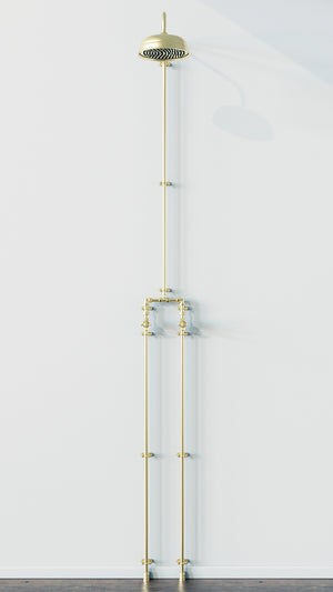Brass wall-mounted shower 