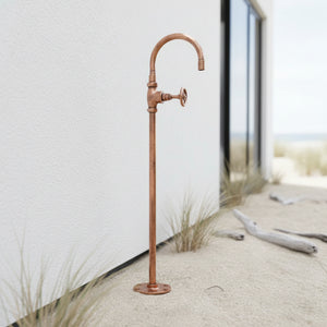 freestanding copper outdoor garden tap 