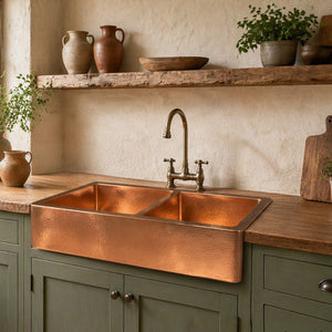 Roseglade| Hammered Copper Farmhouse Sink