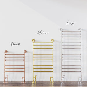 Selection of heated towel ladder sizes