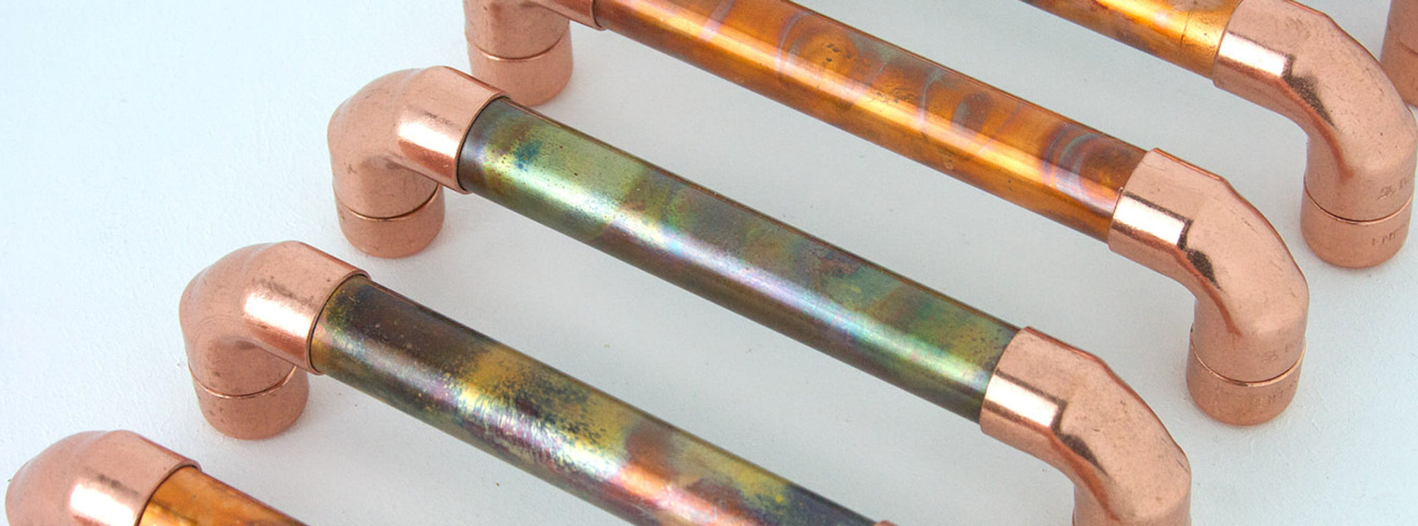 Selection of marbled copper handles