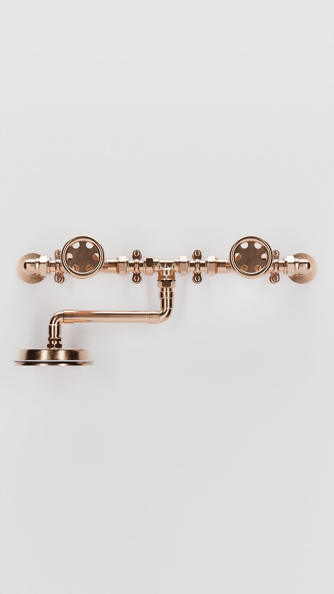 Copper wall-mounted tap with swivel arm purposed as a dog wash grooming shower