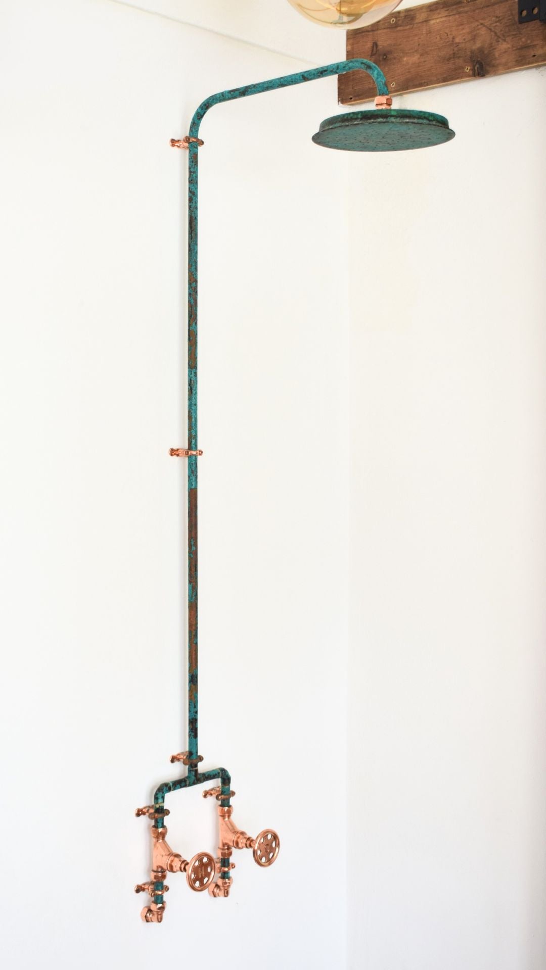 custom verdigris blue shower unique bespoke design