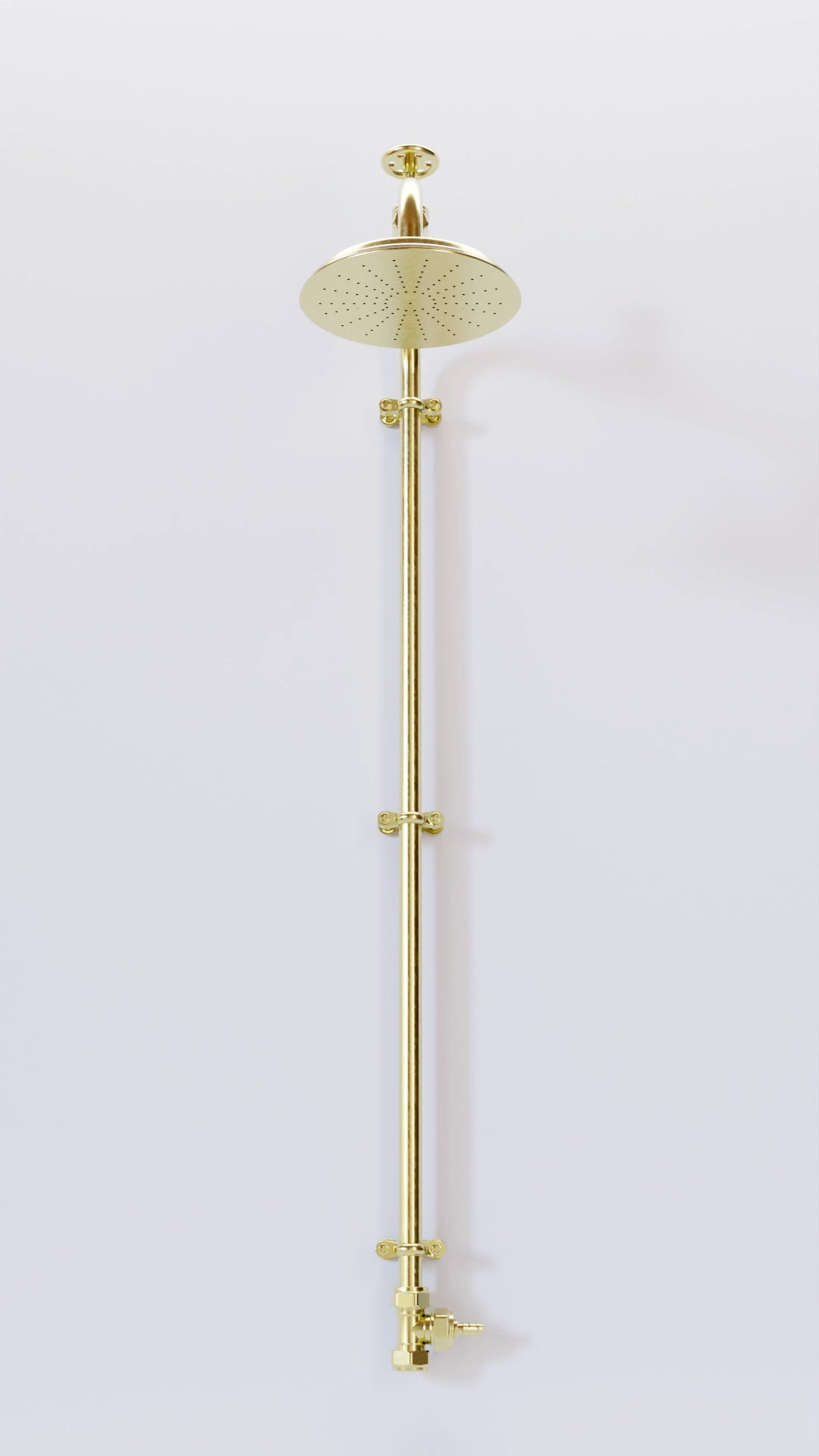 Custom dog wash shower design in a brass finish for an easy dog grooming setup.