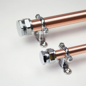 Curtain Rail in Copper and Chrome - Proper Copper Design