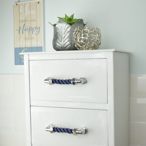 Chrome Rope Pulls on cabinet drawers 