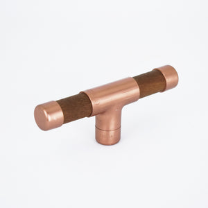 Copper Knob with Iroko T-shaped - Proper Copper Design
