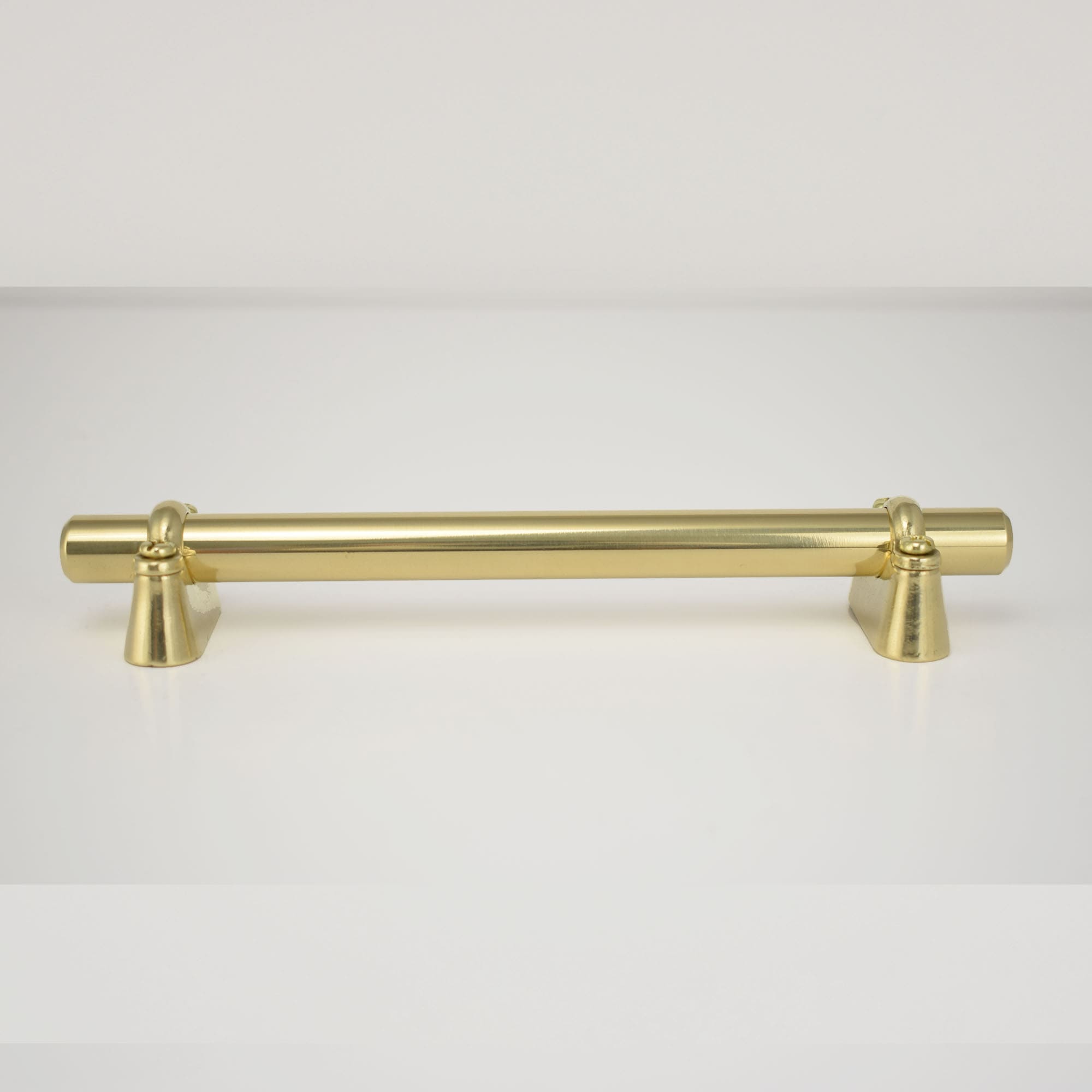 Solid Brass Bar Pull with Solid Brass Extenders on white background