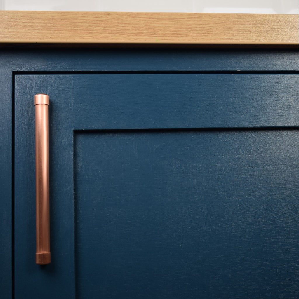 Copper Bar Handle - Blue Cabinet 