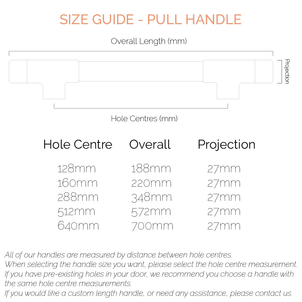 Copper Handle Size Sheet