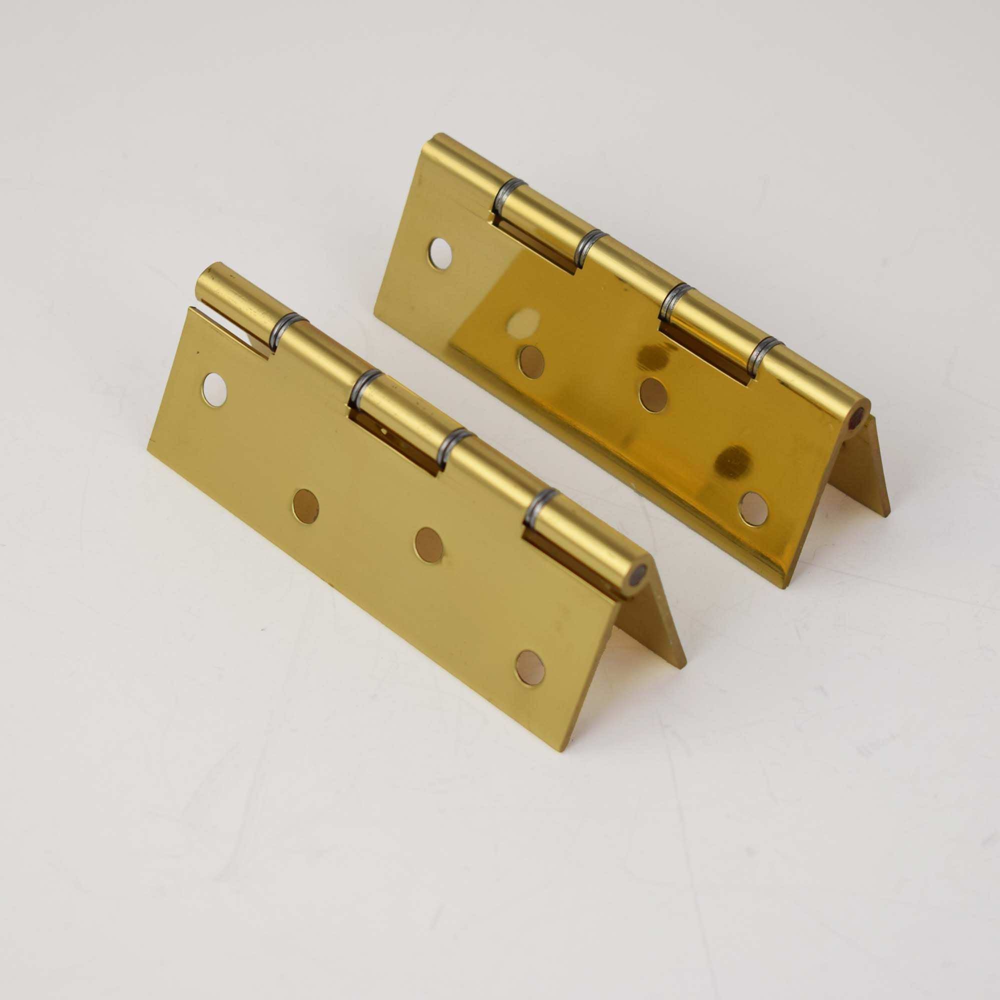 Pair of brass polished hinges 