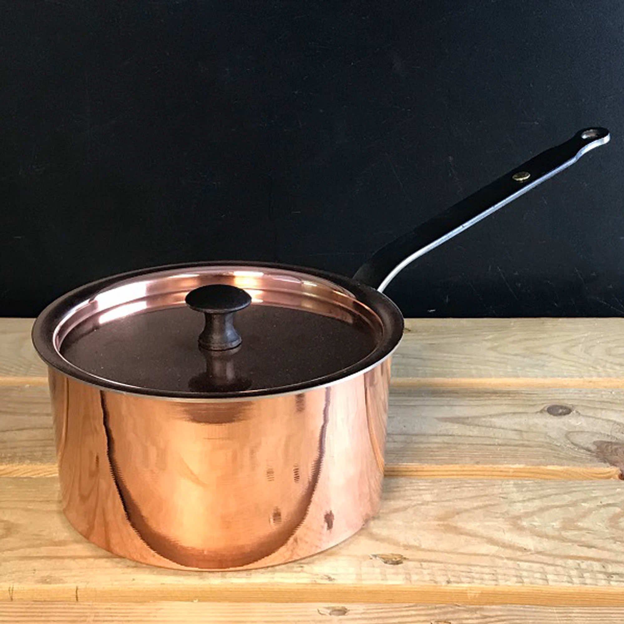 copper pan with lid 15mm