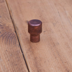 Aged Copper Raised Dimple Knob - On Wood