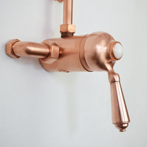 Rain shower with thermostat copper or brass