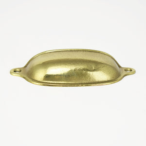 Brass Cup Finger Pull - Flat front view