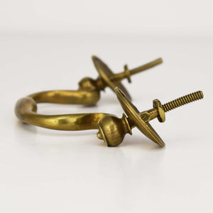 natural brass swan neck handle solid brass close up detail