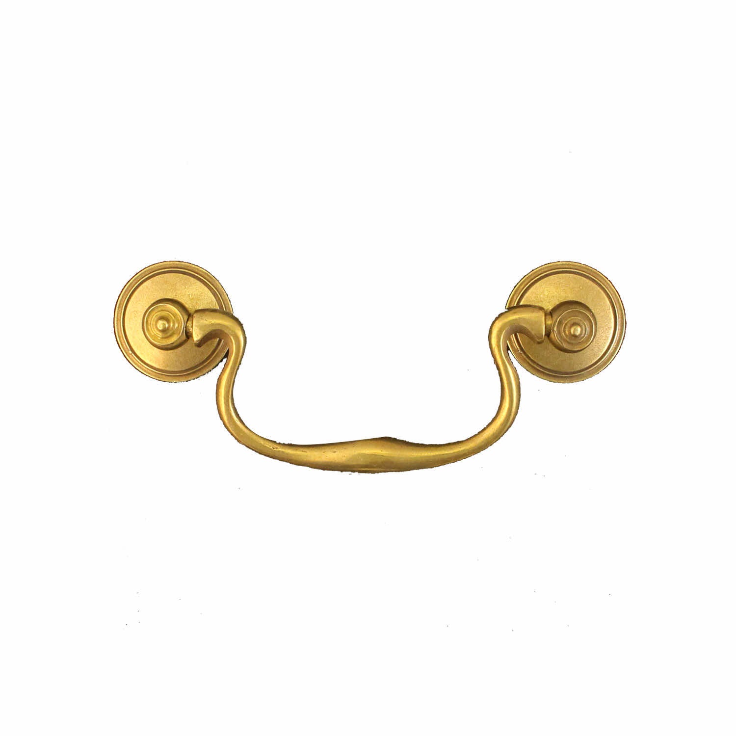 brass swan neck handle on white background