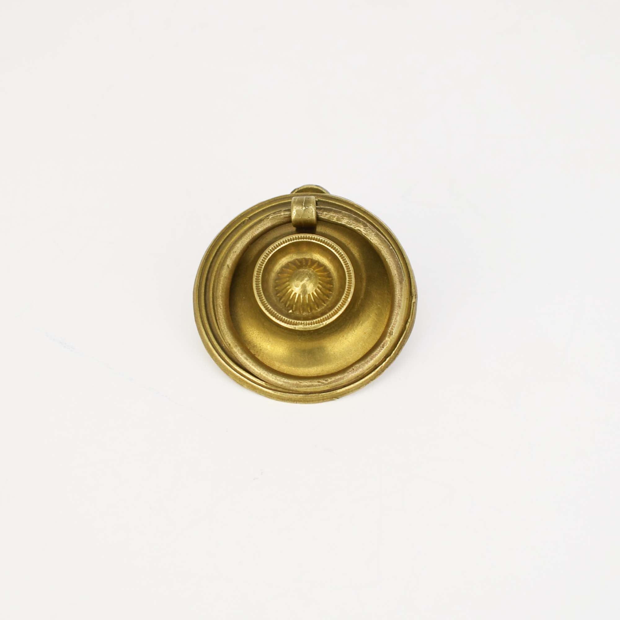 Brass Victorian Ring Pull front view
