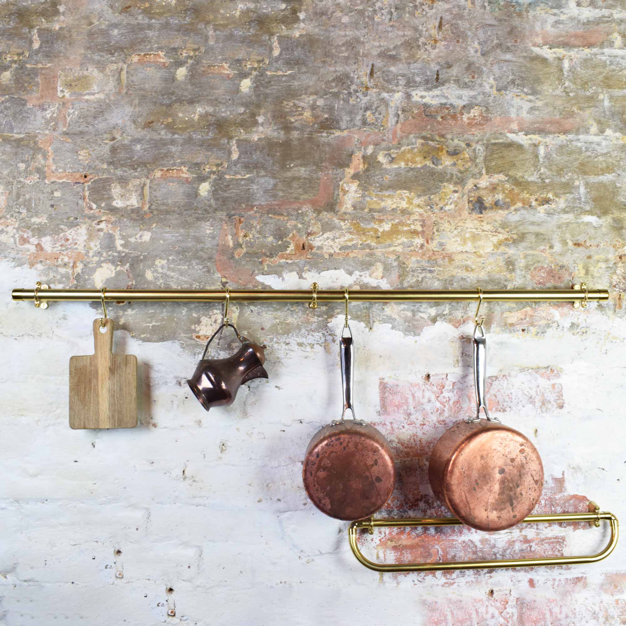 brass pan rail featured in our showroom