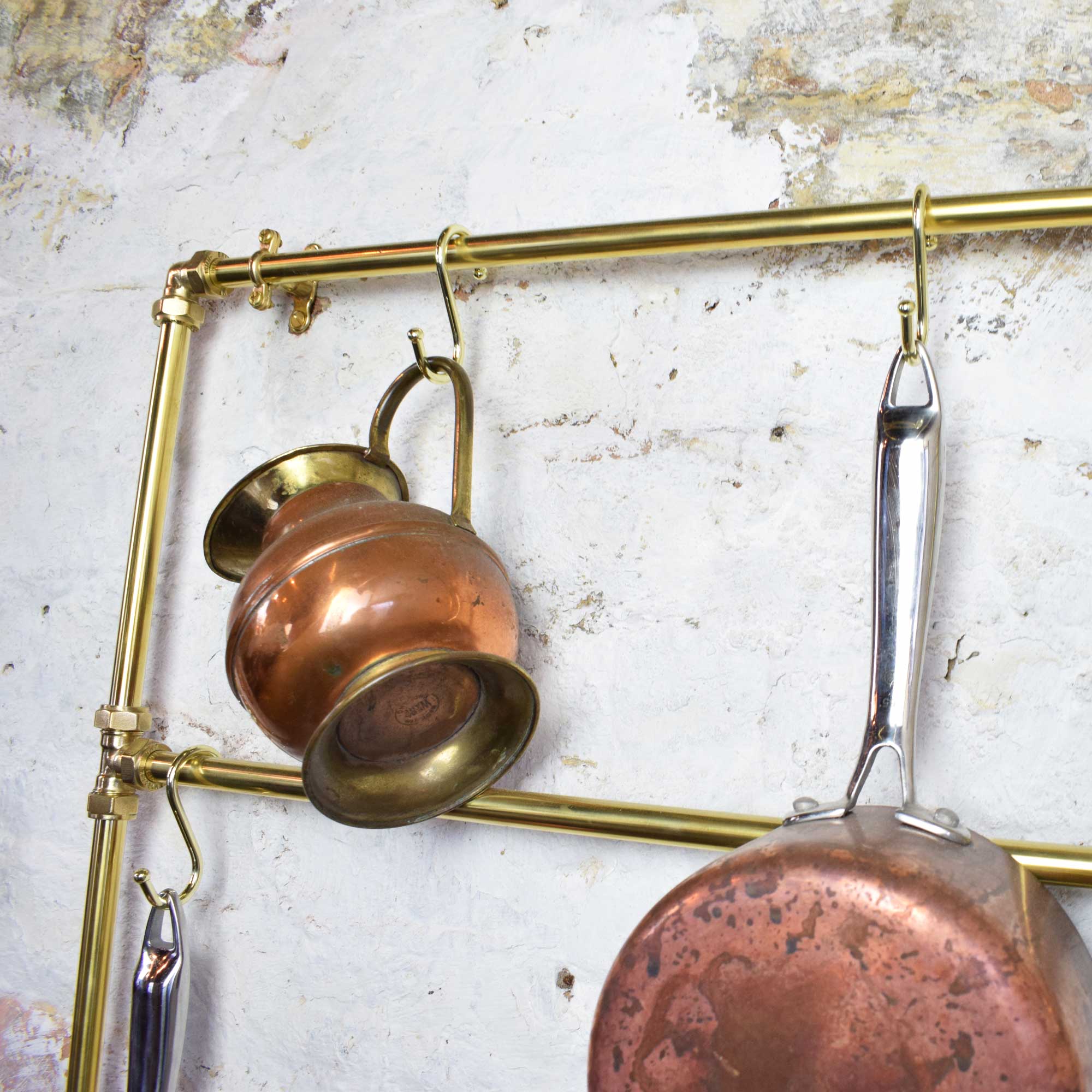 Copper and Brass Pot and Pan Rack - Proper Copper Design