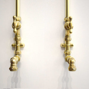 brass twin wall taps, brass taps, proper copper, prestige