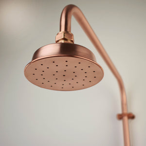 This stunning copper shower head boasts a rustic and elegant design that is sure to elevate any bathroom decor.