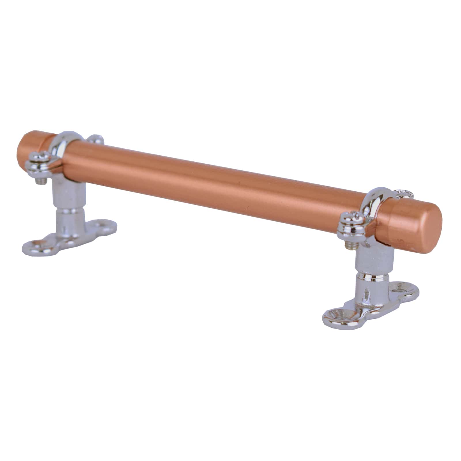 Copper Handle with Chrome Brackets - Proper Copper Design