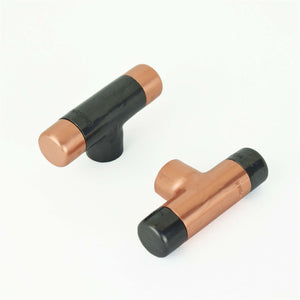 Copper Knob with Matt Black Ends T-Shaped - Two Variations