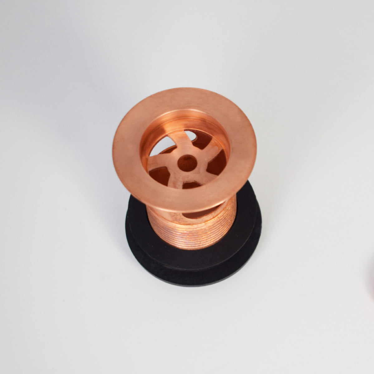 Traditional Copper Basin Waste with Copper Plug - Proper Copper Design