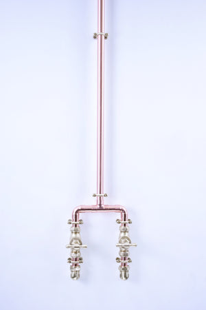 brass mixer taps with copper shower body