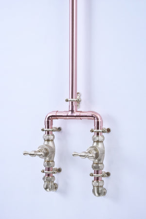 close up photo of a polished genuine copper shower