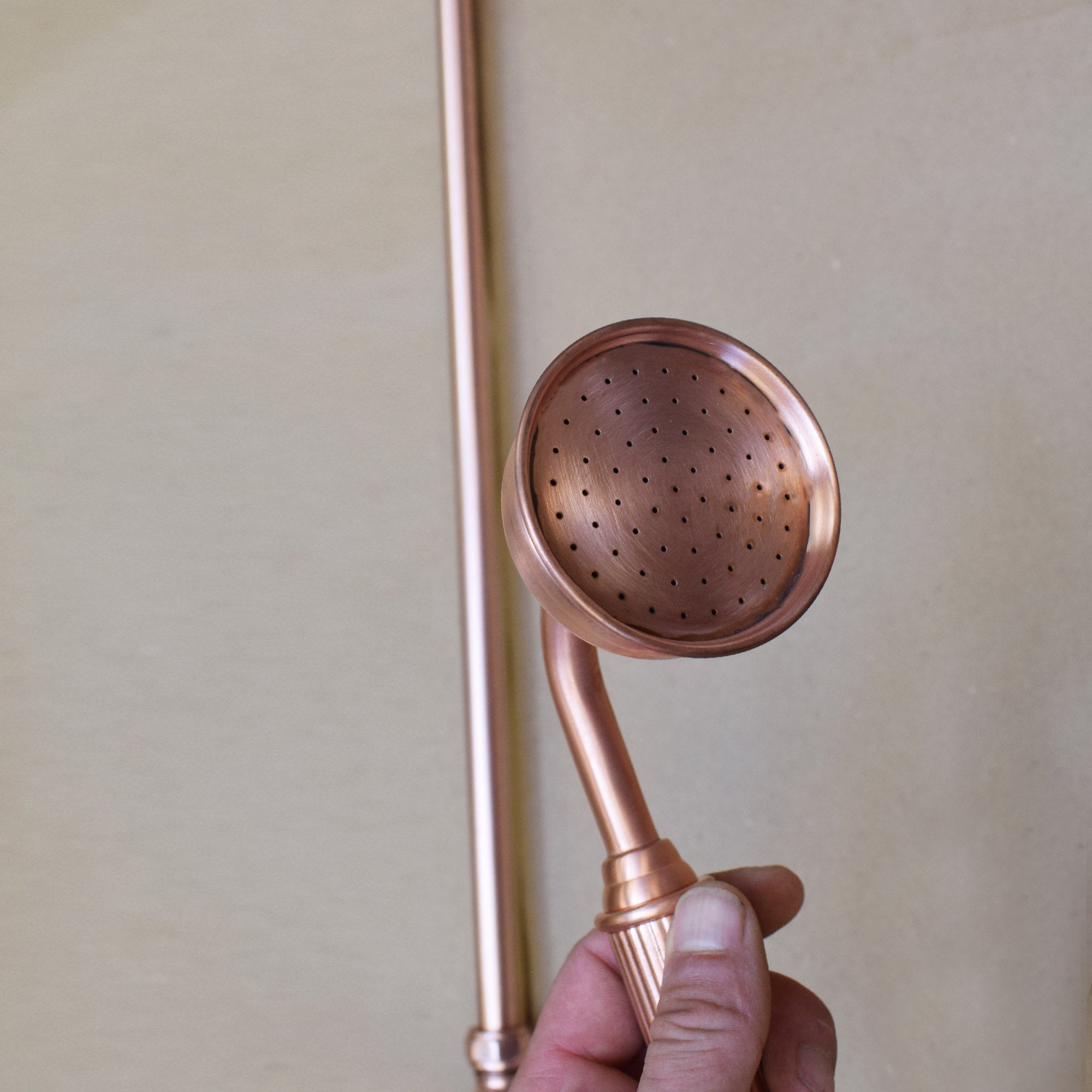 handcrafted copper hand-shower